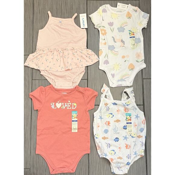 Garanimals/Carters Girls Lot Of 4 Bodysuits Size 24 Months NWT - Picture 1 of 16